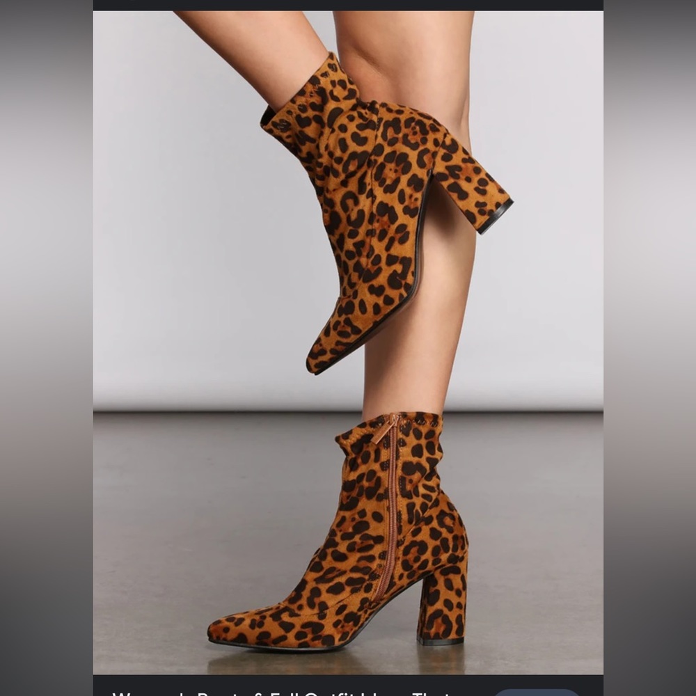 Leopard Print  Hair‎ Booties